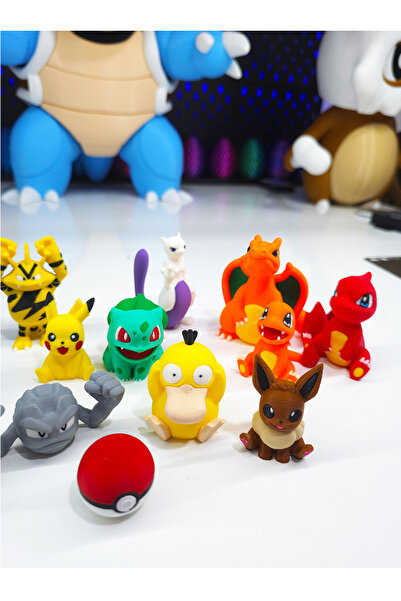 Suelo Butik 15 Adet Mega Pokemon Figür Seti Mewtwo, Blastoise, Charizard, Pikachu, Bulbasaur 5-8 Cm
