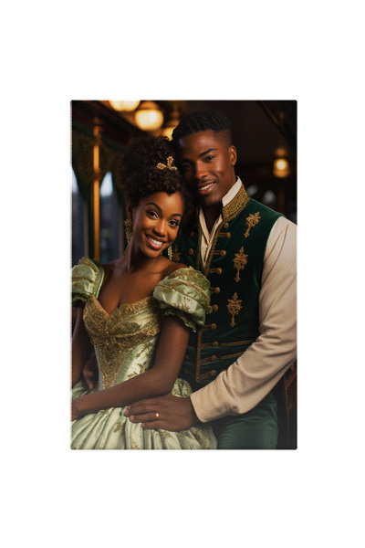 StoryGift Romania Tablou Canvas: Prinț Și Prințesă Zâmbind- Desen Animat Pictura Digitala