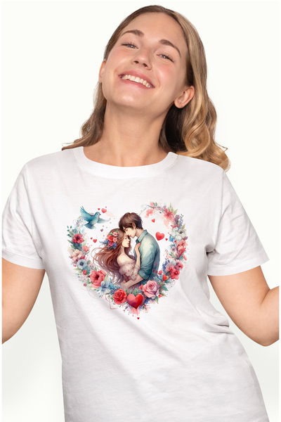 StoryGift Romania Tricou Femei Cu O Femeie Si Un Barbat, Cuplu, Apropiati, In...