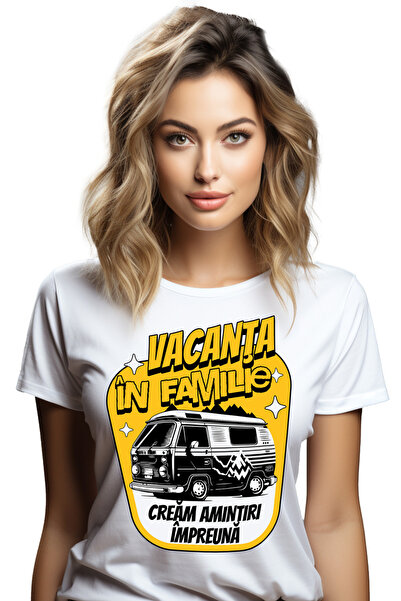 StoryGift Romania Tricou Femei Vacanta În Familie Cream Amintiri Impreuna Cu ...