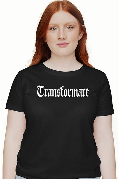 StoryGift Romania Tricou Femei Transformare, Mesaj Motivational, Cuvant, Text Inspirational, Self Blk_s