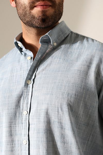 Corradeo Giyim New Season Oversize Cut Long Sleeve Cotton Linen Men's Shirt