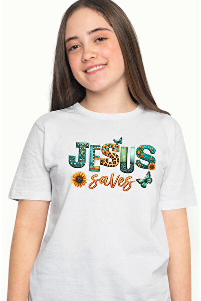 StoryGift Romania Tricou Femei Cu Mesajul "jesus Saves", Religie, Ilustratie,...