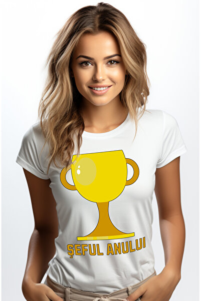 StoryGift Romania Tricou Femei Trofeu De Aur Pentru Seful Anului, Lider, Munc...