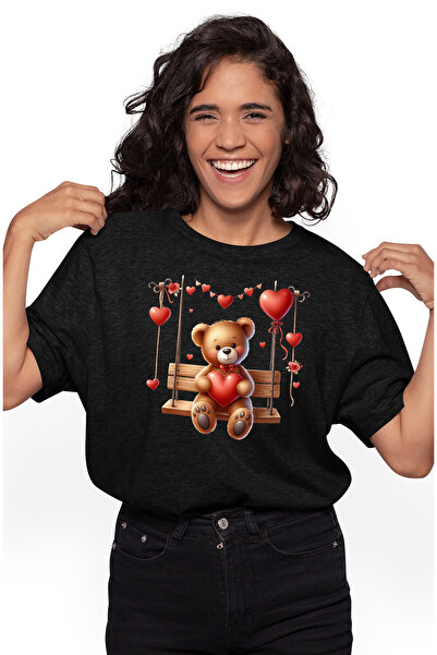 StoryGift Romania Tricou Femei Cu Un Ursulet Care Se Da In Leagan, Ilustratie...