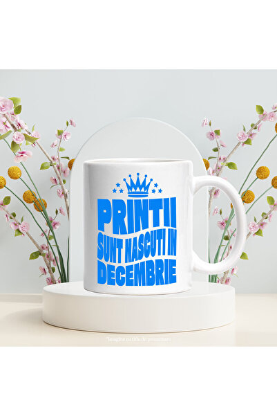 StoryGift Romania Cana Cu Coroana Regala Zi Aniversara Petrecere Luna Nastere Text Printi Nascut I, Cu ,stg