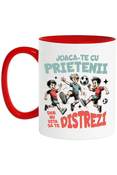 StoryGift Romania Mug with Group of Friends Boys Football Match Fun Sports Fa...