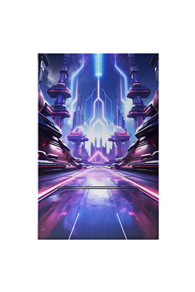 StoryGift Romania Tablou Canvas: Viitorul Cu Lumini Neon Orasul Din Viitor Cu Masinarii Special Create, Future O