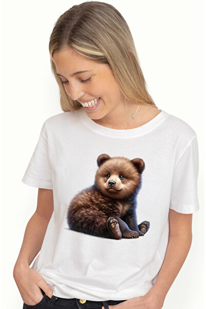 StoryGift Romania Tricou Femei Cu Un Pui De Urs Surprins, Ilustratie, Curiozi...