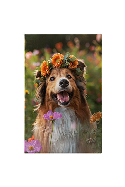 StoryGift Romania Tablou Canvas: Imaginea Unui Caine Cu Coronita In Natura - ...