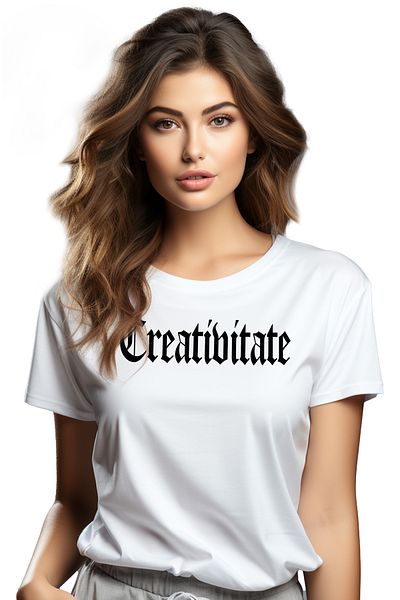 StoryGift Romania Tricou Femei Creativitate, Mesaj Motivational, Cuvant, Text Inspirational, Self Wht_m