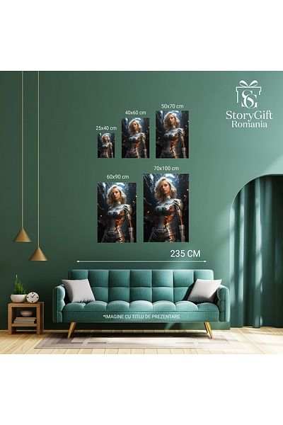StoryGift Romania Canvas Painting: Robot Woman, Armor Costume, Clothing Design, Fashion Model, Fiction, Character