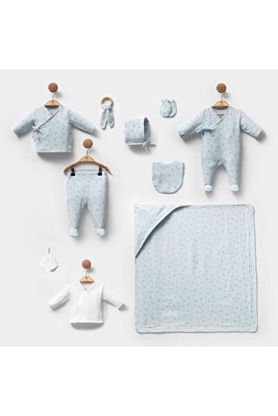 Cassiope %100 Organic Cotton (Müslin) Erkek Bebek Yenidoğan 10 'lu Hastane Çıkışı -50 cm