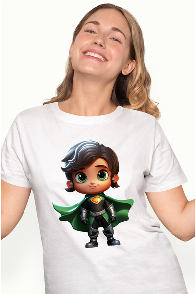 StoryGift Romania Tricou Femei Cu O Fata In Costum De Eroina, Ilustratie, Pel...