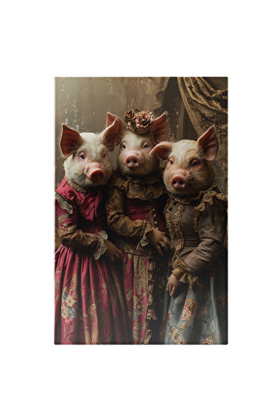 StoryGift Romania Tablou Canvas: Doamnele Purcelușe Rochii Vintage Portretul ...