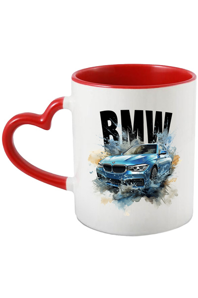 StoryGift Romania Cana Cu Mesaj Bmw, Masina, Splash, Apa, Ilustratie, Multicolor 330 Ml, Ceramica , Cu Maner Inim Stg