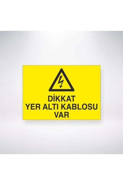 Reysa Tasarım ملصق تحذير يوجد كابل تحت الأرض مقاس 20 × 28 سم