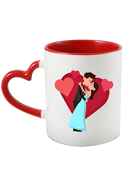 StoryGift Romania Cana Cu Sarut, Inima, Dans, Cuplu, Multicolor 330 Ml, Ceram...