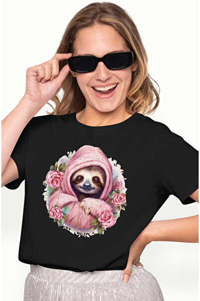 StoryGift Romania Tricou Femei Cu Animalul Sloth/lenes, Ilustratie, Imbracat ...