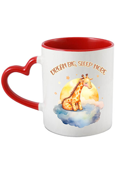 StoryGift Romania Cana Cu O Mica Zebra Care Doarme Si Viseaza Cu Mesajul "dream Big, Sleep More", , Cu Maner Inim Stg