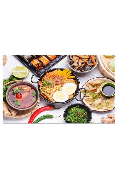 StoryGift Romania Tablou Canvas Delicii Din Bucataria Asiaticochineza Ramen, Noodles Si Baozi Intro Cina Orienta
