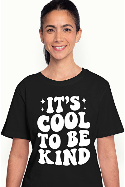 StoryGift Romania Tricou Femei Cu Textul In Limba Engleza "it's Cool To Be Kind" - E Smecher Sa Fi Blk_l