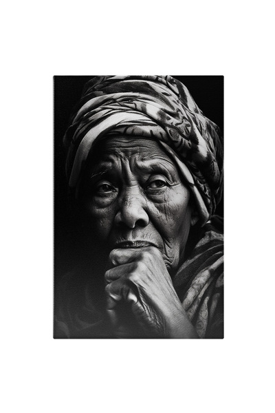 StoryGift Romania Tablou Canvas: Portret Feminin - Afro Tristete B&w Pictura ...