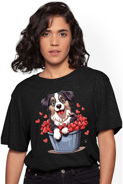 StoryGift Romania Tricou Femei Cu Un Catel Blanos Care Sta Intr-un Castron Ma...