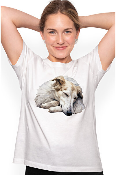 StoryGift Romania Tricou Femei Cu Un Catel Alb Care Doarme, Ilustratie, Somn,...