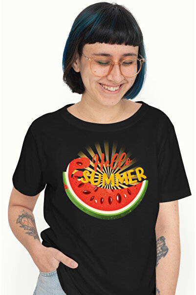 StoryGift Romania Tricou Femei Cu Mesajul "hello, Summer", Vara, Vacanta, Rel...