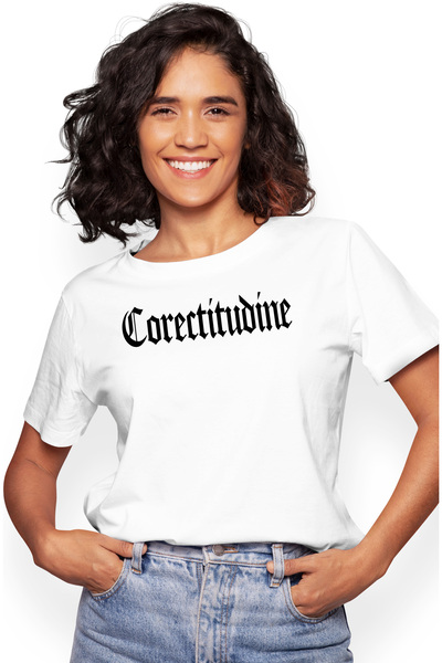 StoryGift Romania Tricou Femei Corectitudine, Mesaj Motivational, Cuvant, Tex...