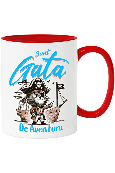 StoryGift Romania Cana Cu Pisica Pirat Cu Palarie Si Corabie Text Sunt Gata D...