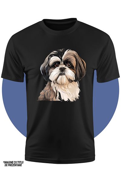 StoryGift Romania Tricou Copii Cu Un Catelus Blanos, Ilustratie, Jucaus, Vesel, Pentru Iubitorii De Caini, A