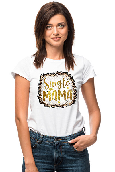 StoryGift Romania Tricou Femei Cu Mesajul "single Mama", Ilustratie, Mama, Si...