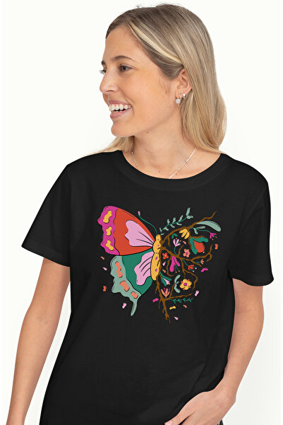 StoryGift Romania Tricou Femei Fluture, Copac, Arta, Design Creativ Cu Imprim...