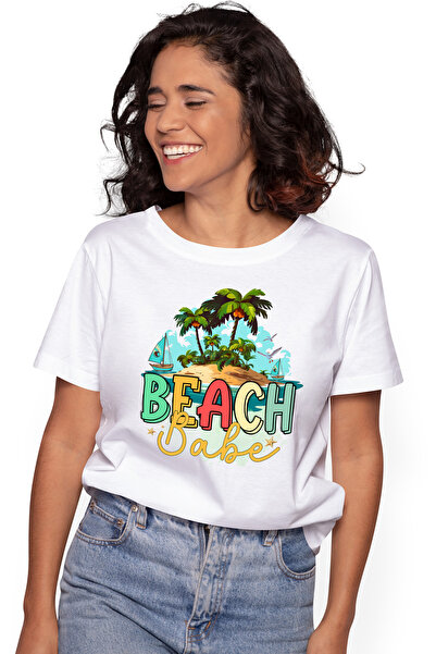 StoryGift Romania Tricou Femei Cu Mesajul "beach Babe", Vara, Vacanta, Relaxa...