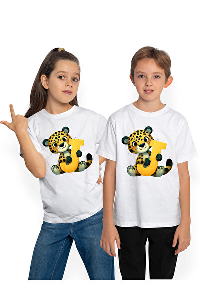 StoryGift Romania Tricou Copii Cu Un Jaguar Cu Litera "j", Ilustratie, Pentru...