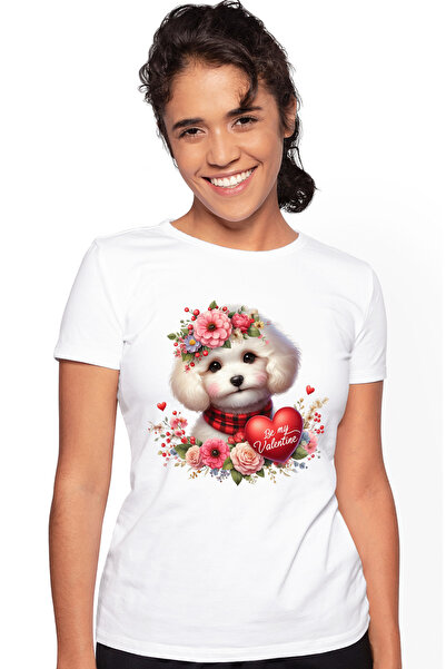 StoryGift Romania Tricou Femei Cu Un Catelus Imbujorat, Ilustratie, Blanos, A...