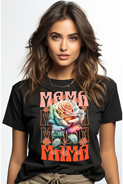 StoryGift Romania Tricou Femei Mama - Trandafir Floare, Cu Imprimeu Pe Fata, ...