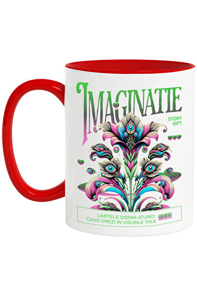 StoryGift Romania Cana Cu Flori Colorate Text Imaginatie Limitele Dispar Atun...