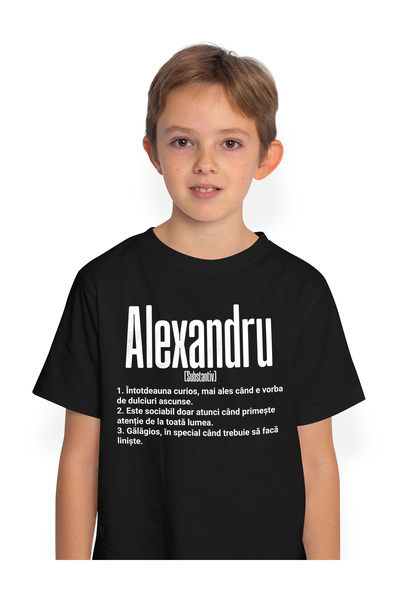 StoryGift Romania Tricou Copii Baieti Cu Numele Alexandru, Cu Mesaj Amuzant, ...