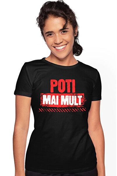 StoryGift Romania Tricou Femei Mesaj Motivational Sport Text Poti Mai Mult Gy...