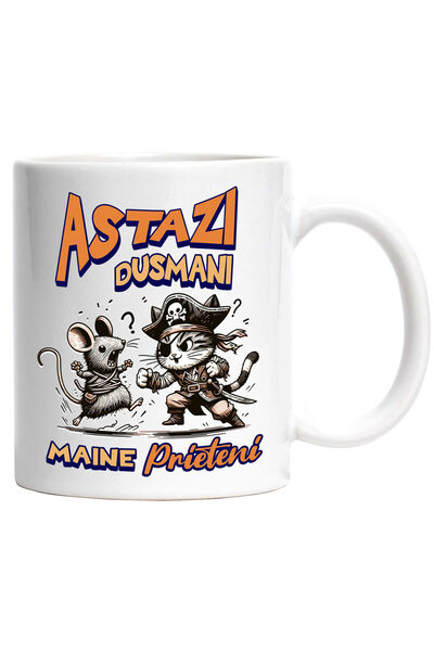 StoryGift Romania Cana Cu Pisica Cu Palarie Pirat Si Soarece Lupta Desene Ani...