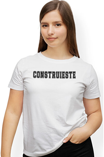 StoryGift Romania Tricou Femei Construieste, Mesaj Motivational, Text Inspira...
