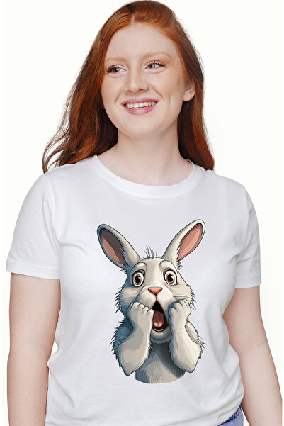 StoryGift Romania Tricou Femei Cu Un Iepure Socat, Ilustratie, Speriat, Nu A ...