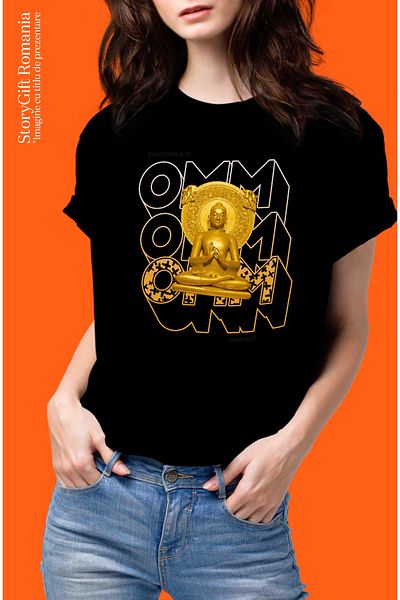 StoryGift Romania Personalized Women's T-Shirt For Meditation, Yoga, Peace Enthusiasts with Print BLK_L,STG57843