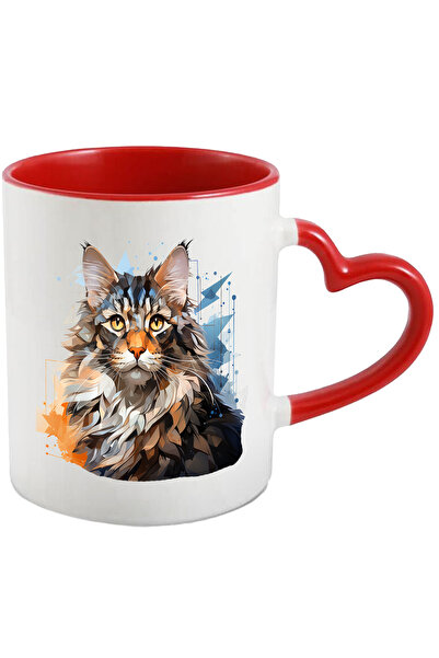 StoryGift Romania Cana Cu Pisica, Mosaic, Animal, Geometric, Arta Abstracta, ...
