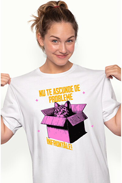 StoryGift Romania Tricou Femei Pisica Ascunsa In Cutie Text Nu Te Ascunde Cu ...