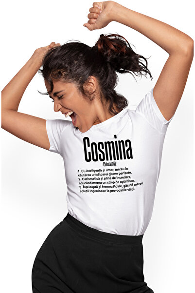 StoryGift Romania Tricou Femei Cu Numele Cosmina, Si Mesaj Motivational, Glum...