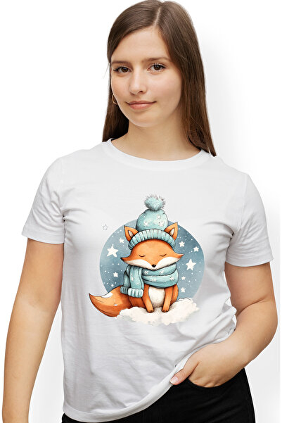 StoryGift Romania Tricou Femei cu o vulpe somnoroasa, ilustratie, imbracata g...